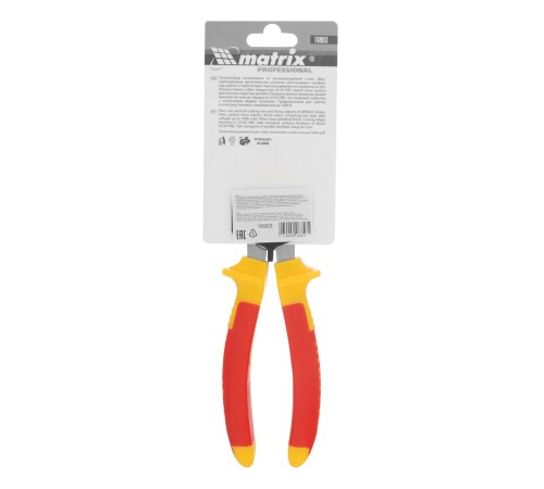 Плоскогубцы комбинированные, Insulated, 180 мм, двухкомпонентные рукоятки Matrix Professional Плоскогубцы комбинированные, Insulated, 180 мм, двухкомпонентные рукоятки Matrix Professional