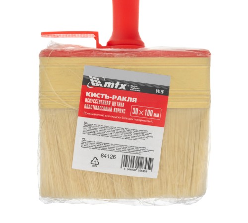 Кисть-ракля, 30 х 100 мм, искусственная щетина, пластмассовый корпус, пластмассовая ручка MTX