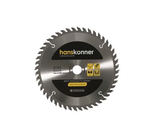 Диск пильный Hanskonner H9022-185-20/16-48 Диск пильный Hanskonner H9022-185-20/16-48