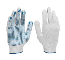 Перчатки трикотажные усиленные, с ПВХ точкой, 7 класс вязки