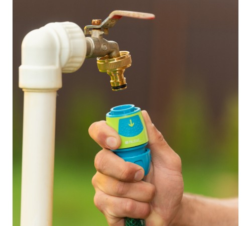 Соединитель быстросъемный для шланга 1/2-3/4, аквастоп, АВС-пластик Palisad Luxe