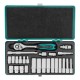 Набор торцевых головок с трещоткой, 1/4, 26 предметов Stels