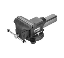 Тиски слесарные BVH-200, 200 мм, поворотные, стальная направляющая, с наковальней //Denzel