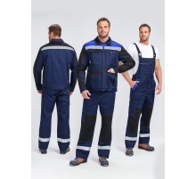 Костюм ProfLineBase-2 (тк.Твил,210) п/к, т.синий/черный/васильковый