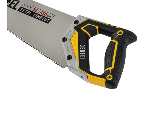 Ножовка по дереву, 450 мм, 9 TPI, зуб 3D, металлопластиковая рукоятка Denzel