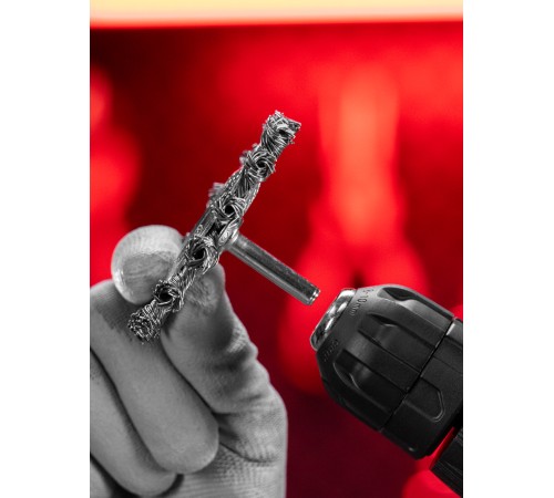 Щетка для дрели, 75 мм, плоская со шпилькой, крученая металлическая проволока Matrix