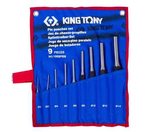 Набор выколоток, чехол из теторона, 9 предметов KING TONY 1009PRN