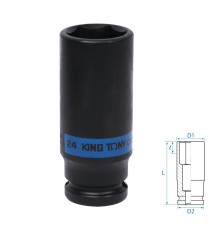 Головка торцевая ударная глубокая шестигранная 1/2", 24 мм KING TONY 443524M