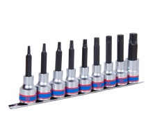 Набор торцевых насадок 1/2", Torx, Т20-Т60 мм, L = 80 мм, 9 предметов  KING TONY 4119PR10