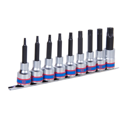 Набор торцевых насадок 1/2", Torx, Т20-Т60 мм, L = 80 мм, 9 предметов  KING TONY 4119PR10 Набор торцевых насадок 1/2", Torx, Т20-Т60 мм, L = 80 мм, 9 предметов  KING TONY 4119PR10