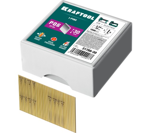 KRAFTOOL P0.6, 30 мм, 10000 шт, шпильки(гвозди) для пневматического нейлера 31786-30