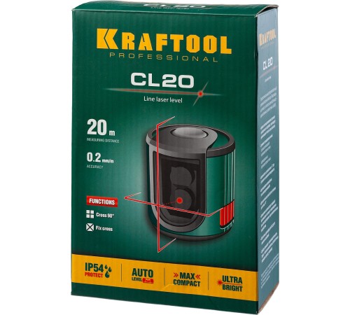 KRAFTOOL линейный лазерный нивелир CL-20 34700 Professional KRAFTOOL линейный лазерный нивелир CL-20 34700 Professional
