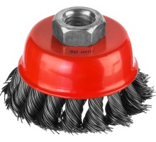 MIRAX 80 мм, жгутированная стальная проволока 0.5 мм, чашечная щетка-крацовка для УШМ (35104-080)