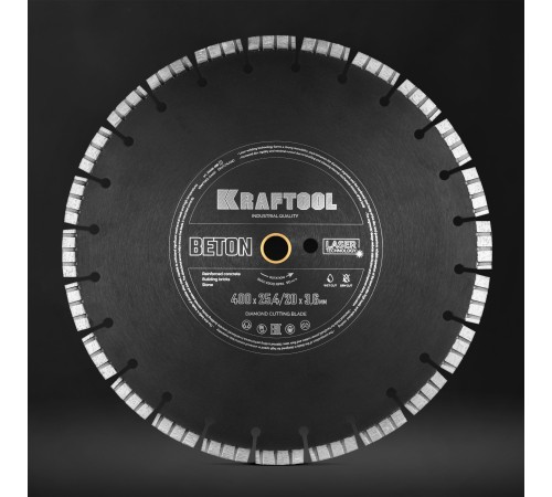 KRAFTOOL BETON 400 мм (25.4/20 мм, 12х3.6 мм), алмазный диск (36686-400) KRAFTOOL BETON 400 мм (25.4/20 мм, 12х3.6 мм), алмазный диск (36686-400)