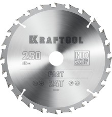 KRAFTOOL Fast, 250 х 32 мм, 24Т, пильный диск по дереву (36950-250-32)