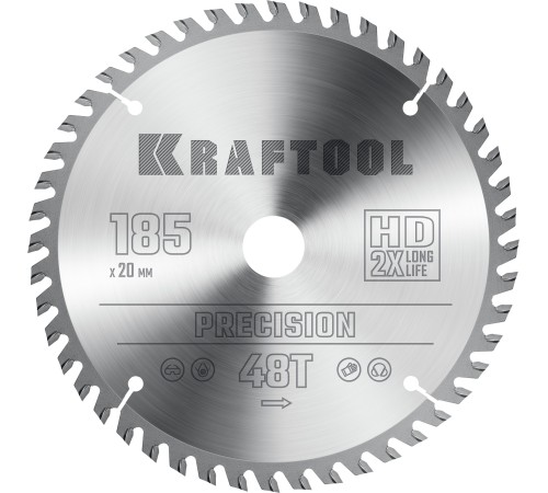 KRAFTOOL Precision, 185 x 20 мм, 48Т, пильный диск по дереву (36952-185-20) KRAFTOOL Precision, 185 x 20 мм, 48Т, пильный диск по дереву (36952-185-20)