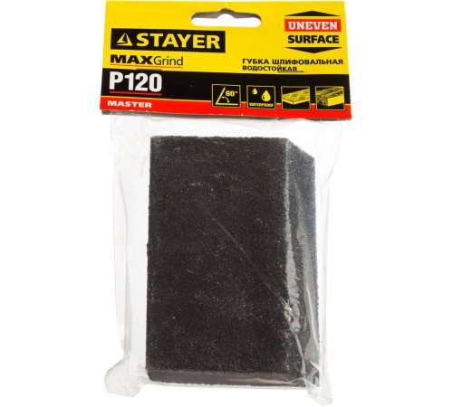 STAYER 100x68x42x26мм, P120, угловая, средняя жесткость, губка шлифовальная 3561-120