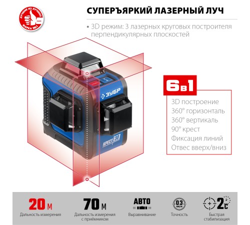 ЗУБР линейный лазерный нивелир КРЕСТ 3D 34908_z01 Профессионал ЗУБР линейный лазерный нивелир КРЕСТ 3D 34908_z01 Профессионал