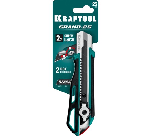 KRAFTOOL 25 мм, сегментированное лезвие, двойной фиксатор, нож GRAND-25 09190 PRO KRAFTOOL 25 мм, сегментированное лезвие, двойной фиксатор, нож GRAND-25 09190 PRO