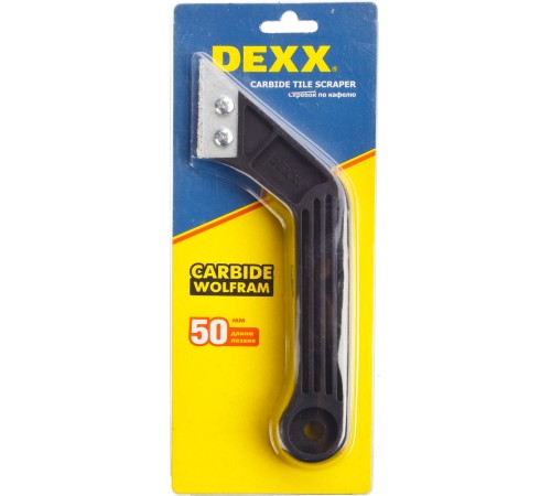 DEXX 200 мм, карбидное напыление, 1 лезвие, скребок по кафелю 33413 DEXX 200 мм, карбидное напыление, 1 лезвие, скребок по кафелю 33413