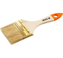DEXX 75 мм, 3″, натуральная щетина, деревянная ручка, флейцевая, все виды ЛКМ, плоская кисть (0100-075)
