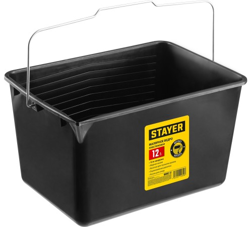 STAYER 12 л, 20x25x35 см, пластмассовое, ведро малярное 06092-12 STAYER 12 л, 20x25x35 см, пластмассовое, ведро малярное 06092-12