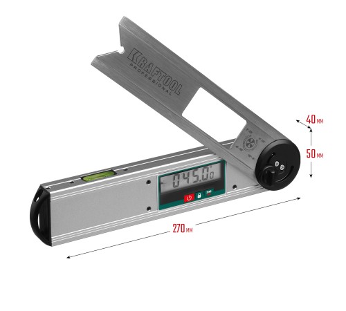 KRAFTOOL 0-225°, 250 мм, угломер электронный DAM-27 34684
