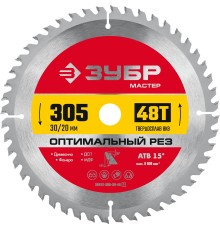 ЗУБР Оптимальный рез, 305 x 30 мм, 48Т, пильный диск по дереву (36912-305-30-48)