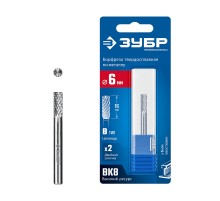 ЗУБР 6х16 мм, тив B (цилиндр с торцевыми зубьями), хв-к 6 мм, твердосплавная борфреза, ПРОФЕССИОНАЛ (28801-6-16)