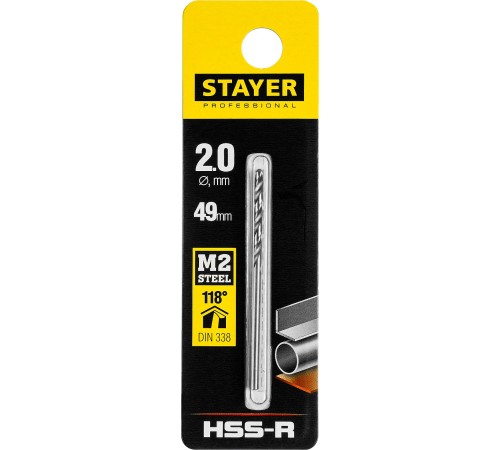 STAYER Ø 2 х 49 мм, сверло спиральное по металлу 29602-2 Professional