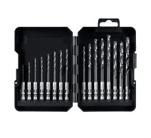 STAYER НЕХ-1/4″, 16 шт, набор сверл по металлу для винтовёртов и шуруповертов IMPACT READY (29603-H16)