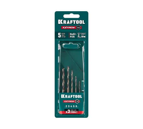 KRAFTOOL НЕХ-1/4″, 5 шт, набор сверл по металлу для винтовёртов и шуруповертов IMPACT READY (29652-H5) KRAFTOOL НЕХ-1/4″, 5 шт, набор сверл по металлу для винтовёртов и шуруповертов IMPACT READY (29652-H5)