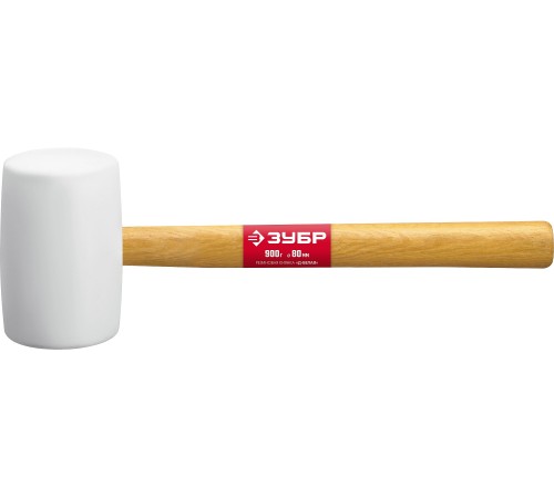 ЗУБР 900 г, белая резиновая киянка с деревянной рукояткой 20511-900_z02