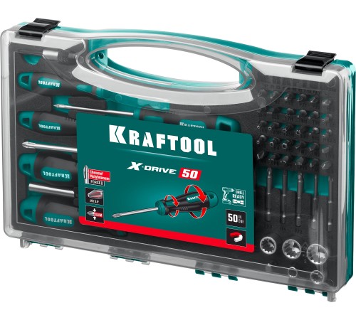 KRAFTOOL 50 шт, набор отверток и насадок X-Drive 25815 KRAFTOOL 50 шт, набор отверток и насадок X-Drive 25815