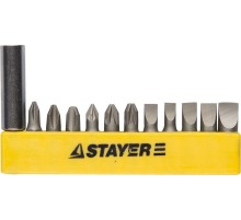 STAYER 12 шт, набор бит с адаптером (2609-H12)