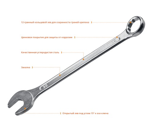 СИБИН 30 мм, комбинированный гаечный ключ 27089-30