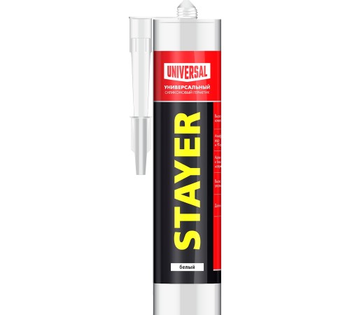 STAYER 260 мл, белый, силиконовый, универсальный герметик (41213-0)