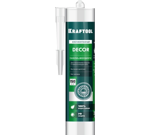 KRAFTOOL 310 мл, белый, монтажный клей для молдингов (41349) KRAFTOOL 310 мл, белый, монтажный клей для молдингов (41349)