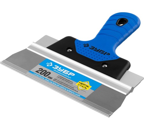 ЗУБР 200 мм, нержавеющее полотно, двухкомпонентная рукоятка, шпатель фасадный 10049-20_z03 Профессионал