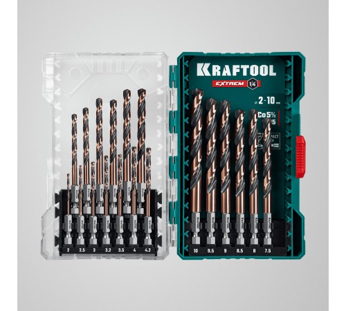 KRAFTOOL НЕХ-1/4″, 19 шт, набор сверл по металлу для винтовёртов и шуруповертов IMPACT READY (29652-H19) KRAFTOOL НЕХ-1/4″, 19 шт, набор сверл по металлу для винтовёртов и шуруповертов IMPACT READY (29652-H19)
