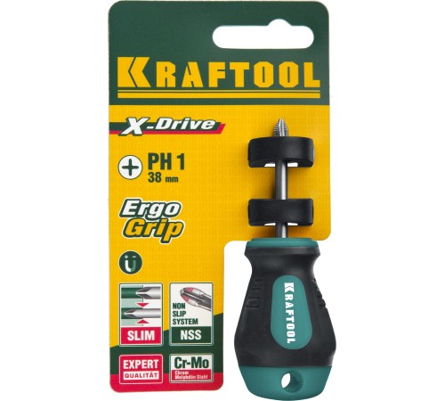 KRAFTOOL PH1х38 мм, отвертка слесарная 250072-1-038 KRAFTOOL PH1х38 мм, отвертка слесарная 250072-1-038
