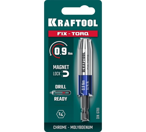 KRAFTOOL FIX-TORQ 0.9 Нм динамометрический адаптер для бит (64035-0.9) KRAFTOOL FIX-TORQ 0.9 Нм динамометрический адаптер для бит (64035-0.9)