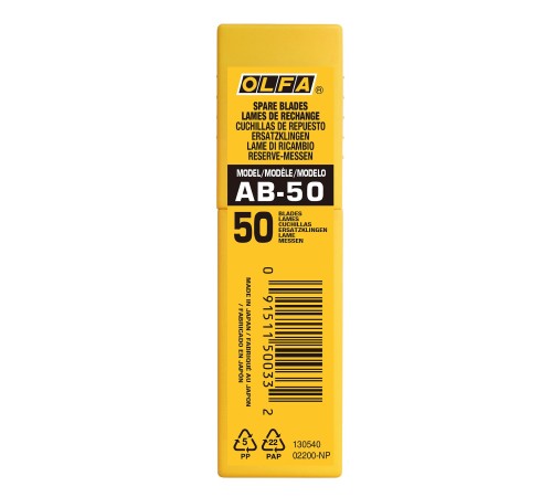 OLFA 9 мм, 50 шт, в боксе, сегментированные лезвия (OL-AB-50)