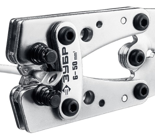 ЗУБР 6-50 мм², усиленные гексагональные, для медных наконечников и гильз, пресс-клещи 45453 Профессионал