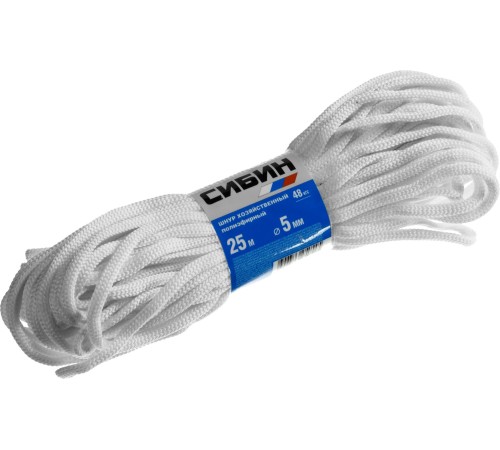 СИБИН 25 м, 5 мм, шнур хозяйственный полиэфирный 50265