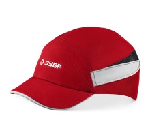 ЗУБР БИНОМ, красная, ударопрочный корпус, укороченный козырёк 55мм, размер от 54 до 59см, защитная каскетка, Профессионал (11096)