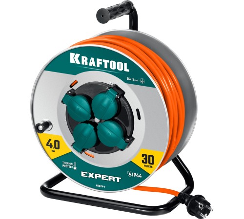 KRAFTOOL ПВС 3х2.5 30м 4000Вт IP44, Силовой удлинитель на стальной катушкеEXPERT (55089-30) KRAFTOOL ПВС 3х2.5 30м 4000Вт IP44, Силовой удлинитель на стальной катушкеEXPERT (55089-30)