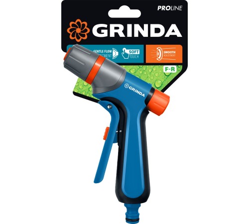 GRINDA F-R, курок спереди, двухкомпонентный, плавная регулировка напора, поливочный пистолет, PROLine (429121) GRINDA F-R, курок спереди, двухкомпонентный, плавная регулировка напора, поливочный пистолет, PROLine (429121)