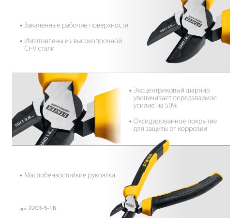 STAYER Hercules, 180 мм, бокорезы (2203-5-18) STAYER Hercules, 180 мм, бокорезы (2203-5-18)