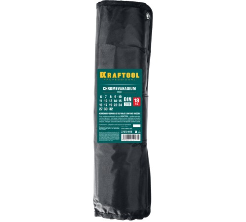 KRAFTOOL 18 шт, 6 - 32 мм, набор комбинированных гаечных ключей 27079-H18_z01 KRAFTOOL 18 шт, 6 - 32 мм, набор комбинированных гаечных ключей 27079-H18_z01
